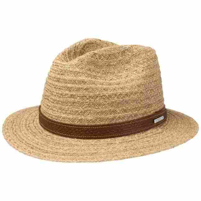 Stetson Cappello di Paglia Meyersville Western Donna/Uomo - Rafia da Sole con Fascia in Pelle Estate Primavera/Estate - S (54-55 cm) Natura