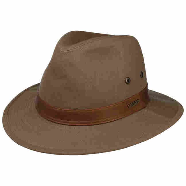Walker And Hawkes Cappello Outback In Pelle Bovina - Viaggio, Safari, Protezione UPF 50, Design Classico Con Fascia Intrecciata Cappello Pelle Bovina Viaggio