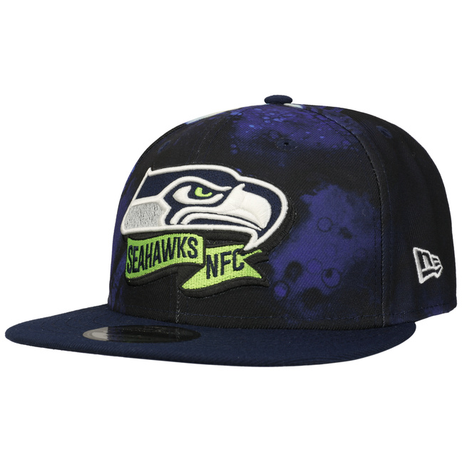 New Era 59Fifty Cappellino Aderente Seattle Seahawks - Colore Nero - Autentico Berretto NFL A Basso Profilo