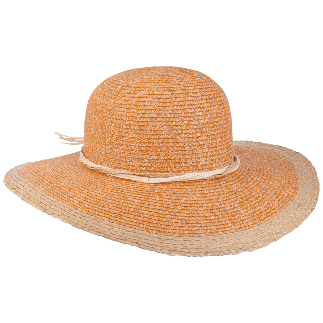 Cappello Da Sole Donna Tesa Larga Reversibile Arancione-grigio – Cappello A Benna Estivo Per Spiaggia, Escursioni, Taglia 56-60 Cm
